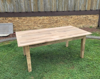 Unfinished Reclaimed Oak Barnwood Farmhouse Table, Customizable