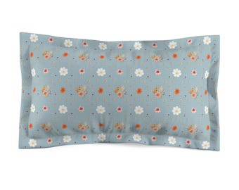 Kuddfodral med vintagemotiv och blommotiv | Blått, elegant blommigt örngott