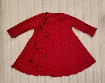 RTS 0/3M ~VictoriasBliss ~GRACIE~ Red Gorgeous Aline Dress, Little girl's dress 0/3M~Valentine's Day One of a Kind, OOAK, Baby Shower