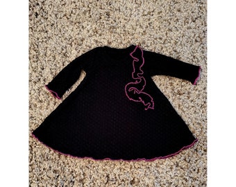 RTS~0/3M~VictoriasBliss ~GRACIE~ Black Aline Dress, Little girl's dress 0/3M~ One of a Kind, OOAK