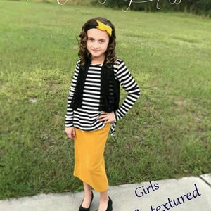VictoriasblissGirl's Waffle-Textured Modest Knit Pencil Skirt Collection Modest Girls Skirt, Toddler Girls image 1