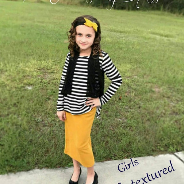 Victoriasbliss~Our JULIANA Girl's Waffle-Textured Modest Knit Pencil Skirt Collection ~ Modest Girls Skirt, Toddler Girls, little girl skirt