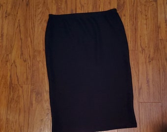 VICTORIASBLISS - Elegant Black Crinkle Stripe Ladies Pencil Skirt ~ KNIT Modest Knit ~ Women's Clothing ~ Gift