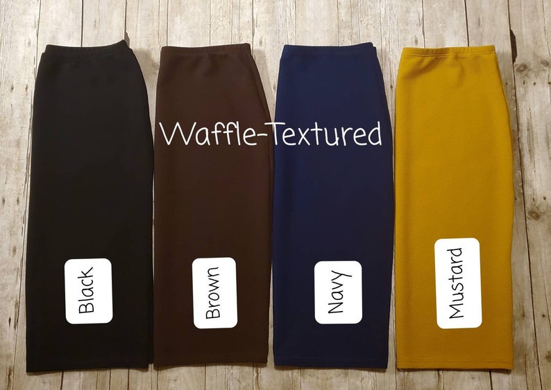 VictoriasblissGirl's Waffle-Textured Modest Knit Pencil Skirt Collection Modest Girls Skirt, Toddler Girls image 2