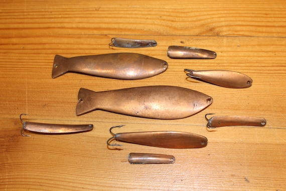 Handmade COPPER Lures Soviet Vintage Handmade Fishing Lures