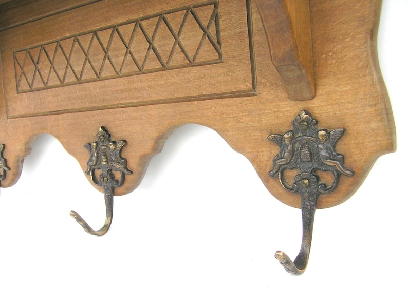 Antique Coat Rack Oak Coat Rack With Angels Angel Decor Antique
