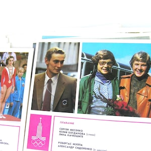 Jeux olympiques de Moscou 1980 Cartes de sport Cartes de sport vintage soviétiques Objets de collection des Jeux olympiques Sports russes Objets de sport de l'URSS