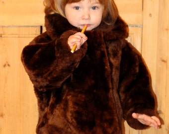 Kids mouflon sheepskin coat Kids fur coat Soviet vintage kids fur coat Vintage childs fur coat Kids cheep fur coat Vintage kids winter coat