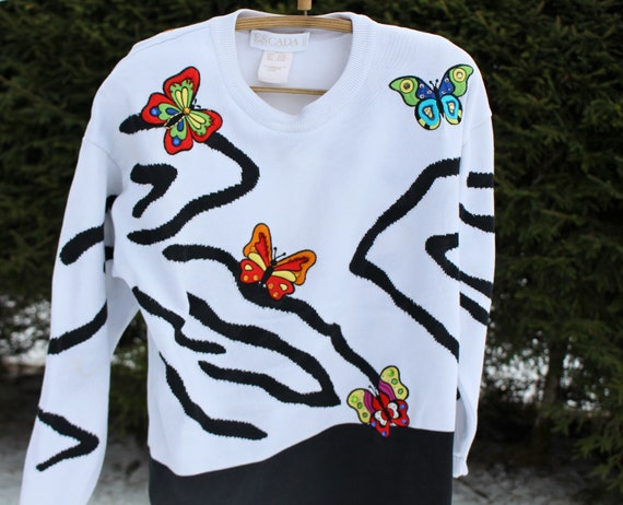 80s Escada by Margaretha Ley Sweater Jumper Butte… - image 2
