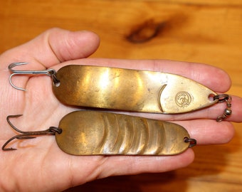 Vintage BRASS Fishing Lures MOSCOW Set of 2 Vintage Handmade