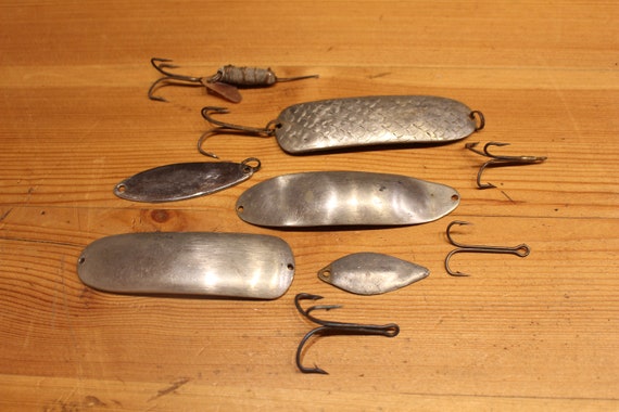 Vintage Handmade Fishing Lures Spoonbait Three Prong Fishing Lure