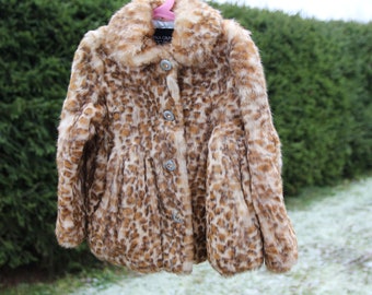 Kids rabbit fur coat 5-6 yrs Lapin fur jacket Vintage kids winter coat Kids bunny coat Real fur coat Girls rabbit fur coat