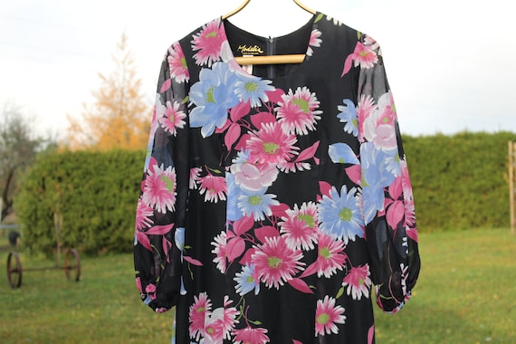 Vintage summer dress M Floral summer dress Maxi d