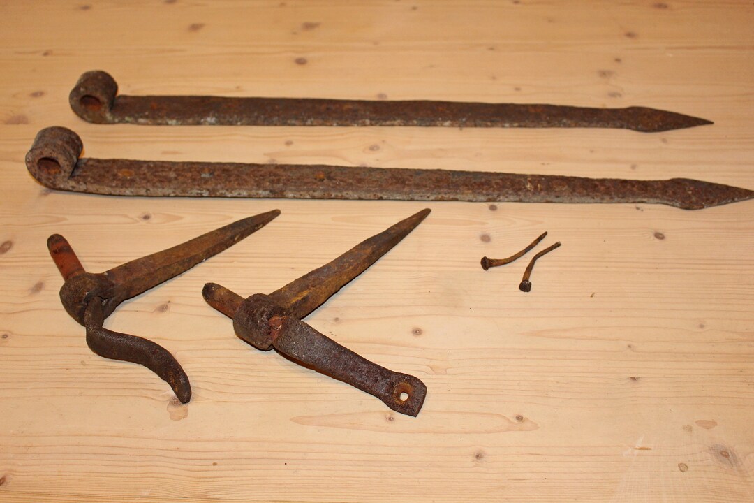 Door Hinges Antique Massive Door Hinges Set of 2 Large Iron Door Hinges Barn Door Hinges Castle