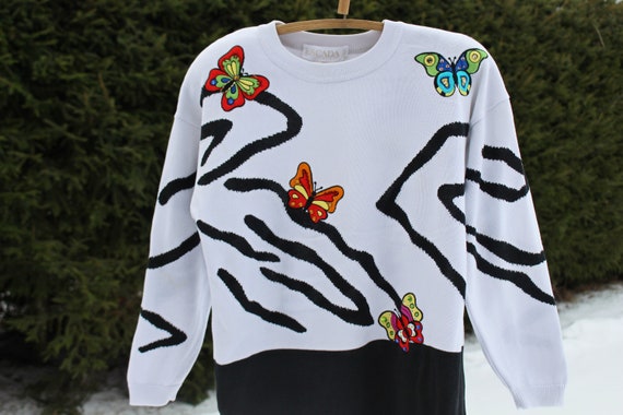 80s Escada by Margaretha Ley Sweater Jumper Butte… - image 1