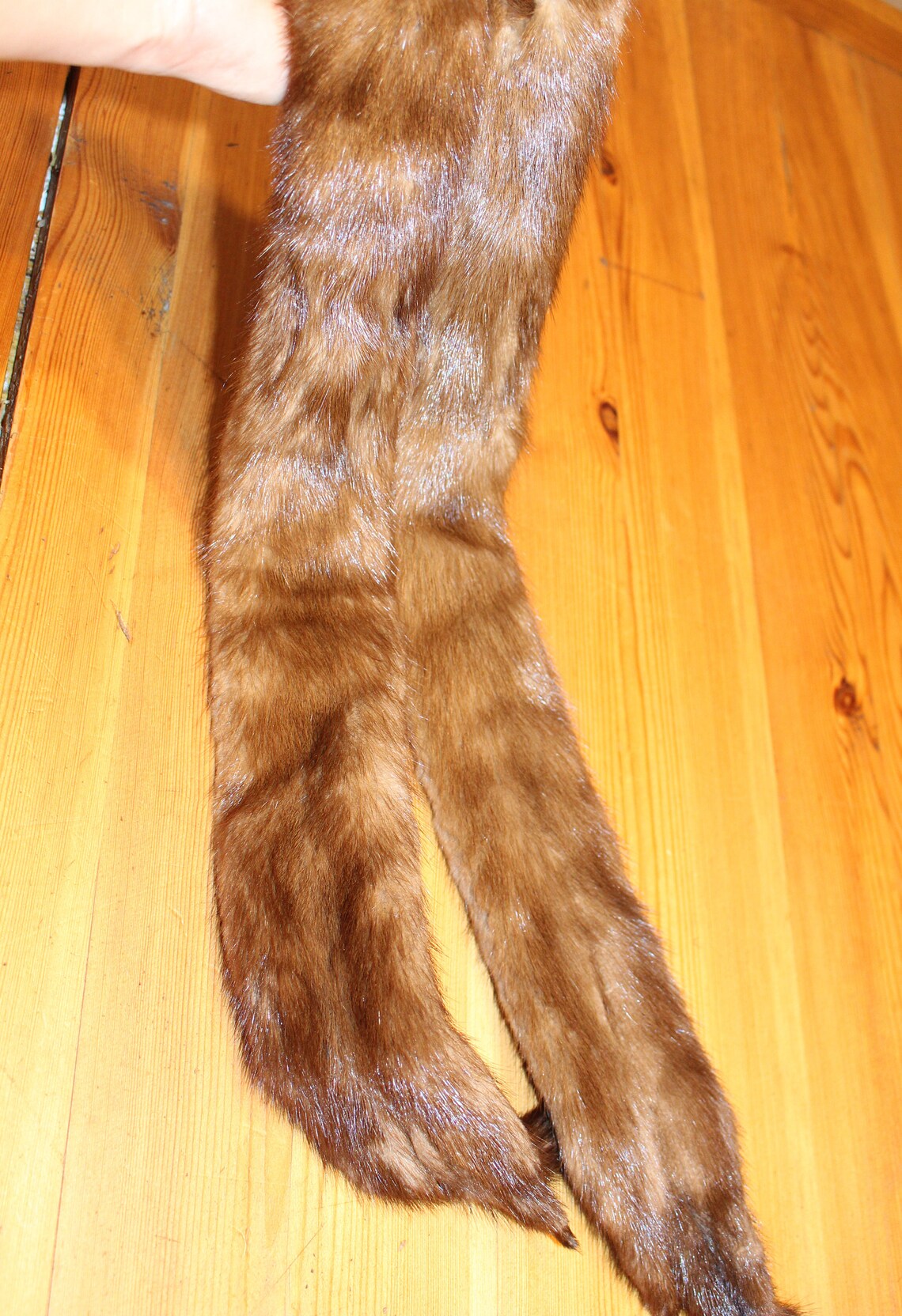 Vintage Mink Pelt With Eyes Mink Fur Set of 2 Real Mink Pelt Etsy
