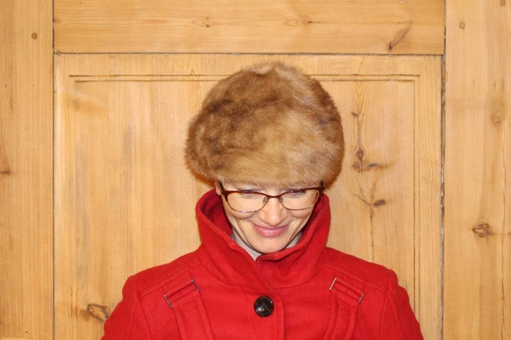 Vintage MINK fur hat SIZE 57 Womens fur hat Natur… - image 8