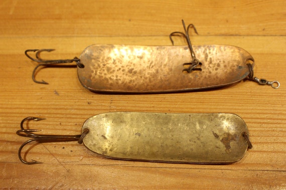 LARGE Handmade BRASS and COPPER Lures Vintage Handmade Fishing