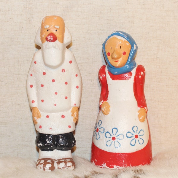 Vintage Puppen aus russischen Märchen Rüben sowjetischen Puppe Set von 2 die gigantische Rüben russischen Märchen Kreaturen Großmutter Großvater