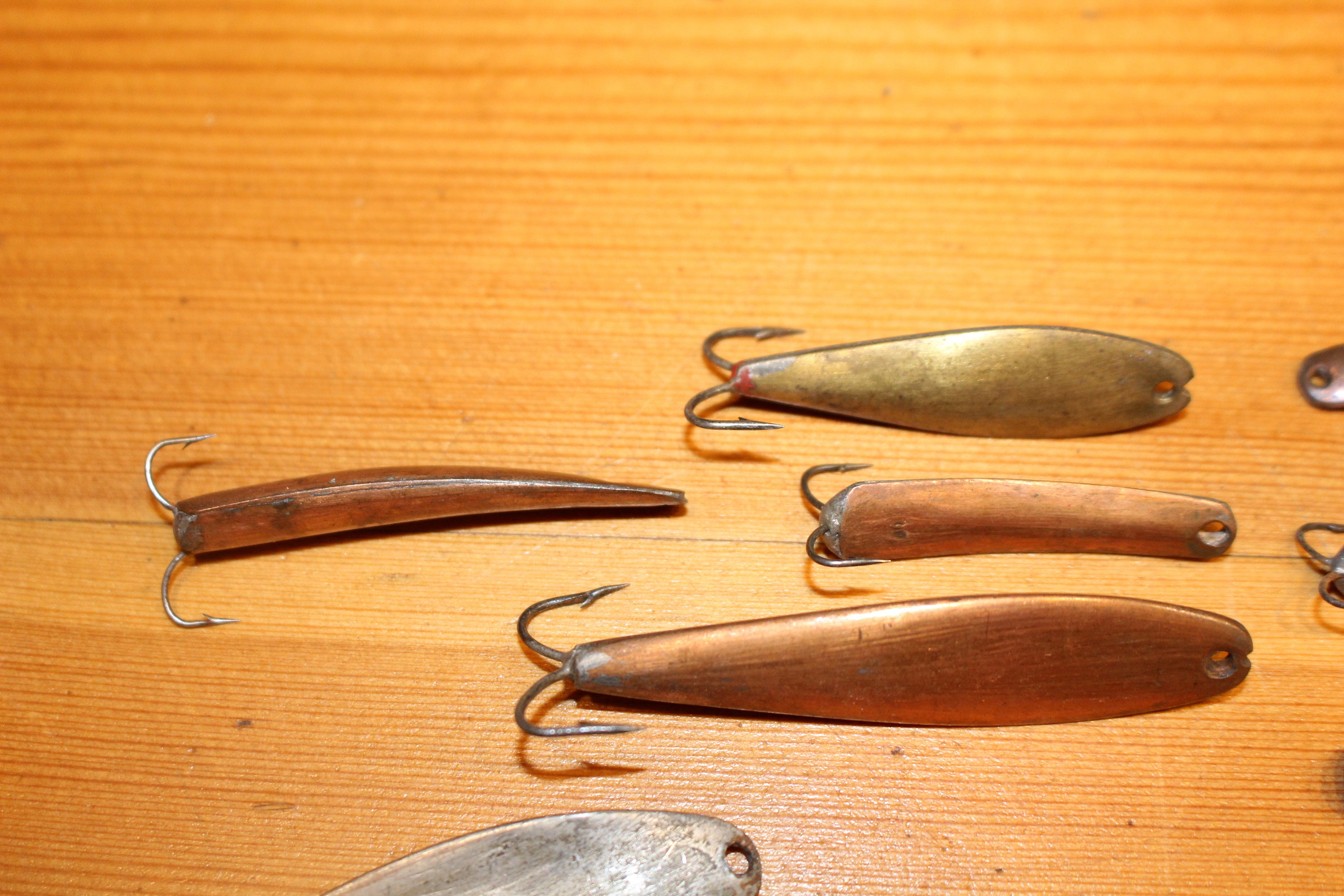 Handmade Fishing Spoon Lure Set, Unique Brass Copper Fishing