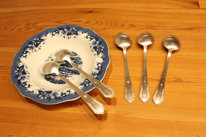 Vintage German Silver Tablespoon Set of 5 Vintage Silverware Etsy