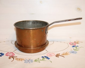 Swedish Skultuna copper pott 2 liters Copper sauna scoop Copper water ladle Small copper cooking pot iron handle