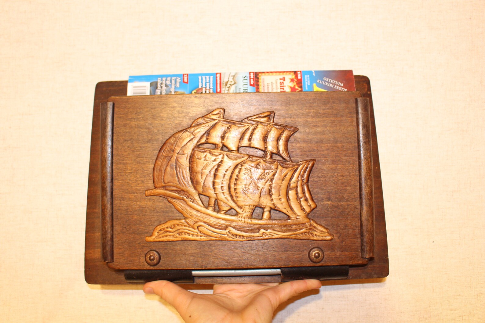 Antique Magazine Holder Embossed Sailing Ship Newspaper Holder - Etsy