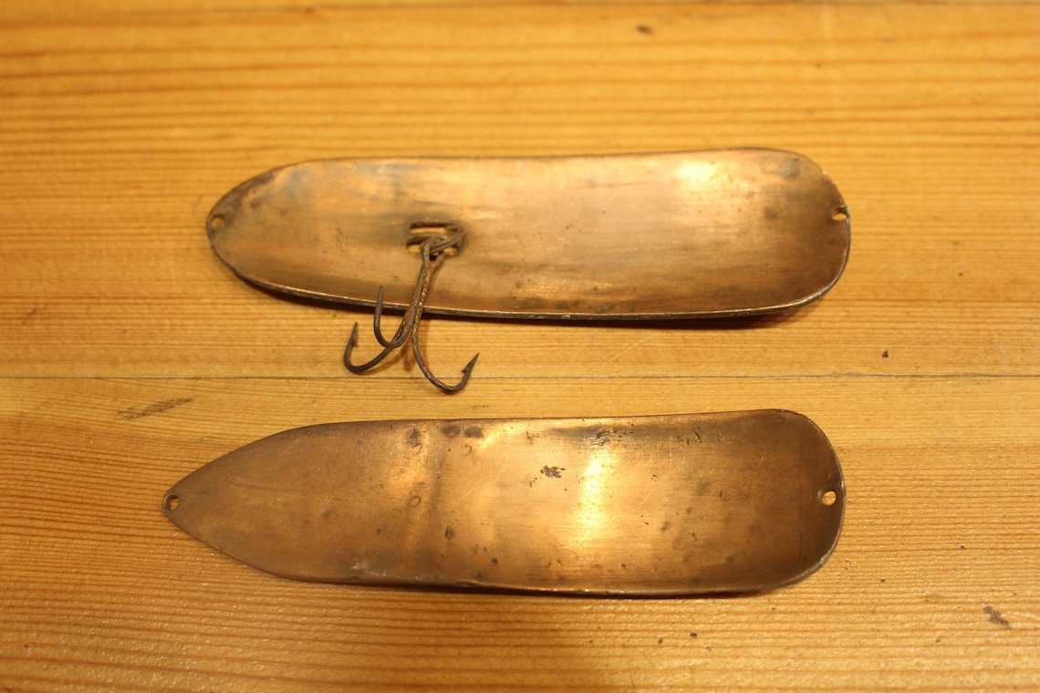Vintage BRASS Fishing Lures Set of 2 Vintage Handmade Fishing Etsy