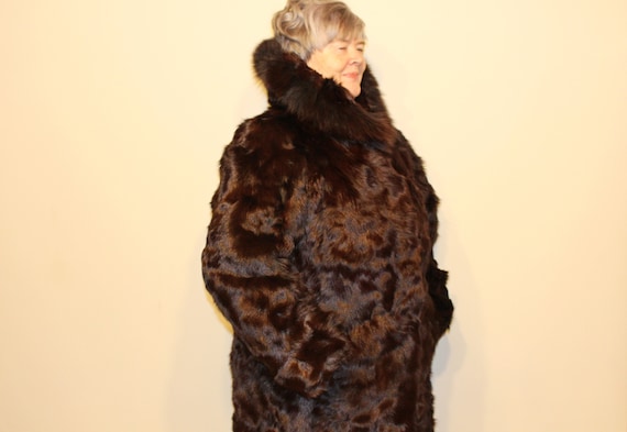 XL Fur coat Real fur coat Mountain goat fur coat H
