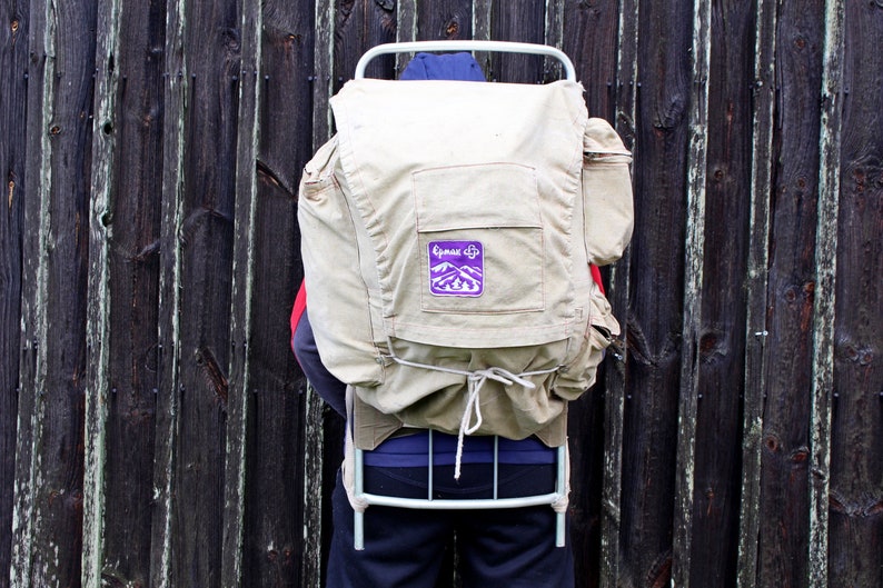 Soviet vintage backpack Ermak External frame backpack Yermak Etsy