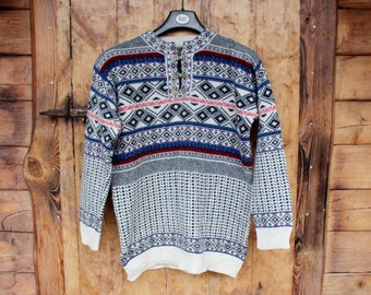 Mens Shetland wool pullover sweater SIZE L Pure wool sweater Nordic sweater Nordic pattern Mens soft wool pulli