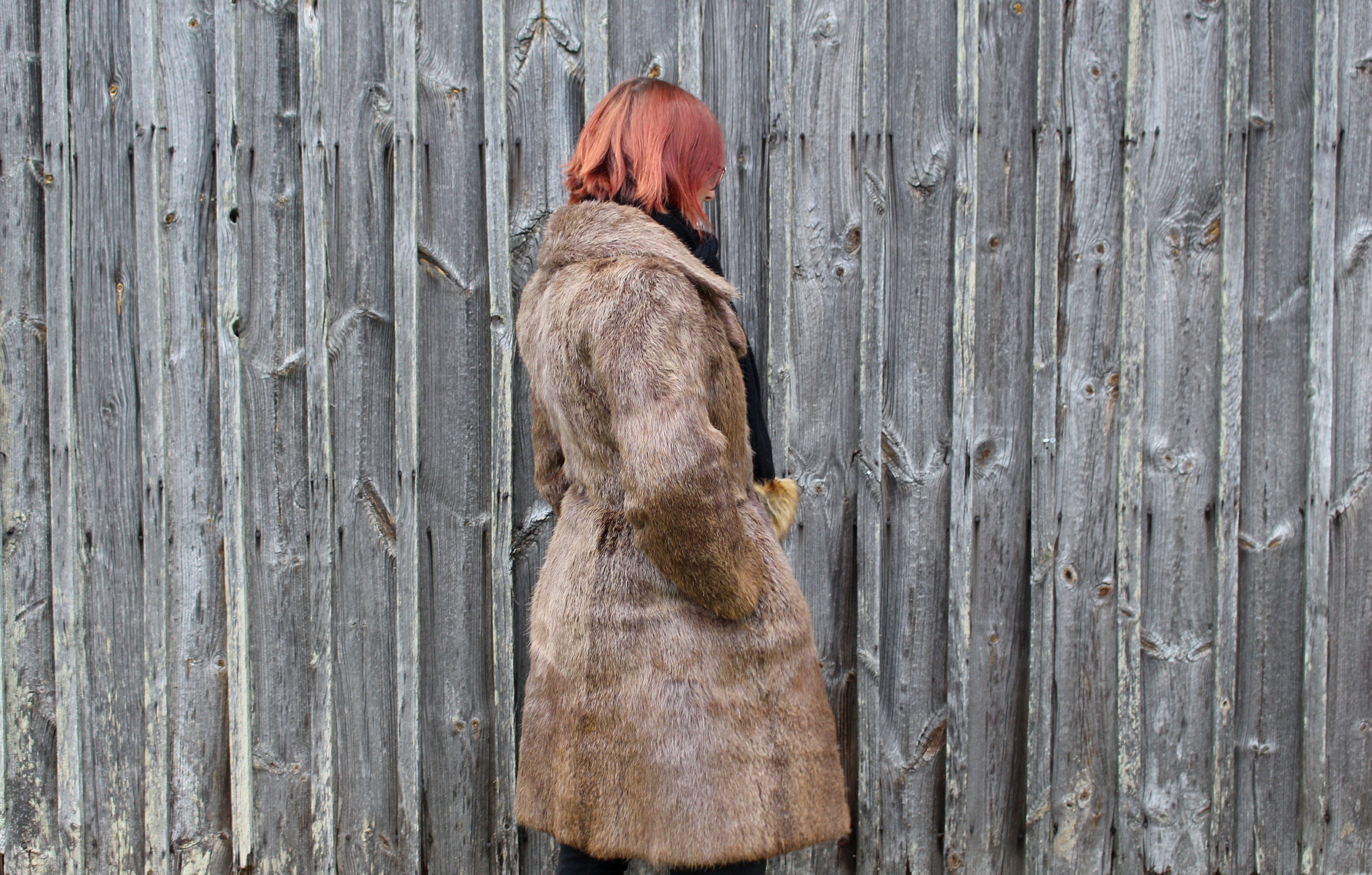 VINTAGE Muskrat Coat Muskrat Fur Coat Trench Coat SIZE S to M Etsy