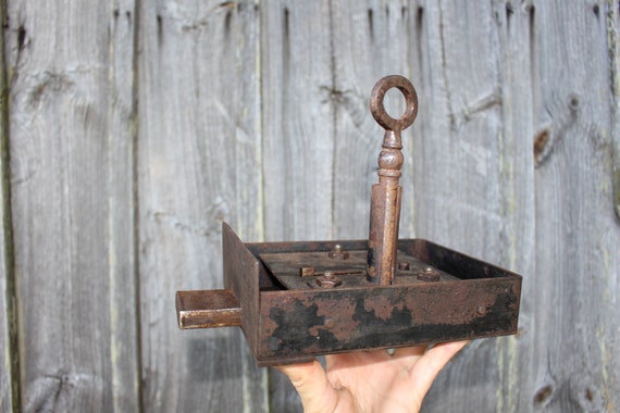 Antique Door Lock With Key Massive Working Gate Lock Iron Door Etsy
