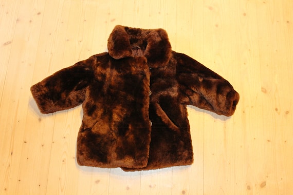 Kids mouflon sheepskin coat Kids fur coat Soviet … - image 3