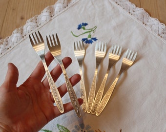 German silver forks Desset forks Cake forks set of 6 Melchior fork set Vintage silverware Vintage flatware