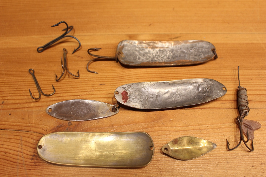 Vintage Handmade Fishing Lures Spoonbait Three Prong Fishing Lure