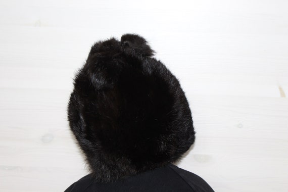 Kids rabbit fur hat SIZE 55 pom pom hat Vintage t… - image 6