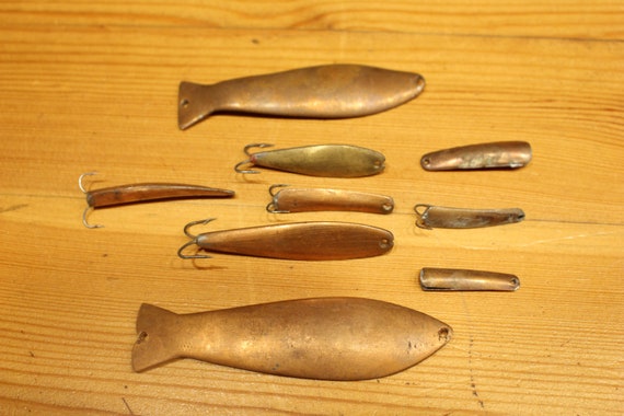 Handmade COPPER Lures Soviet Vintage Handmade Fishing Lures Spoonbait Vintage  Bait 