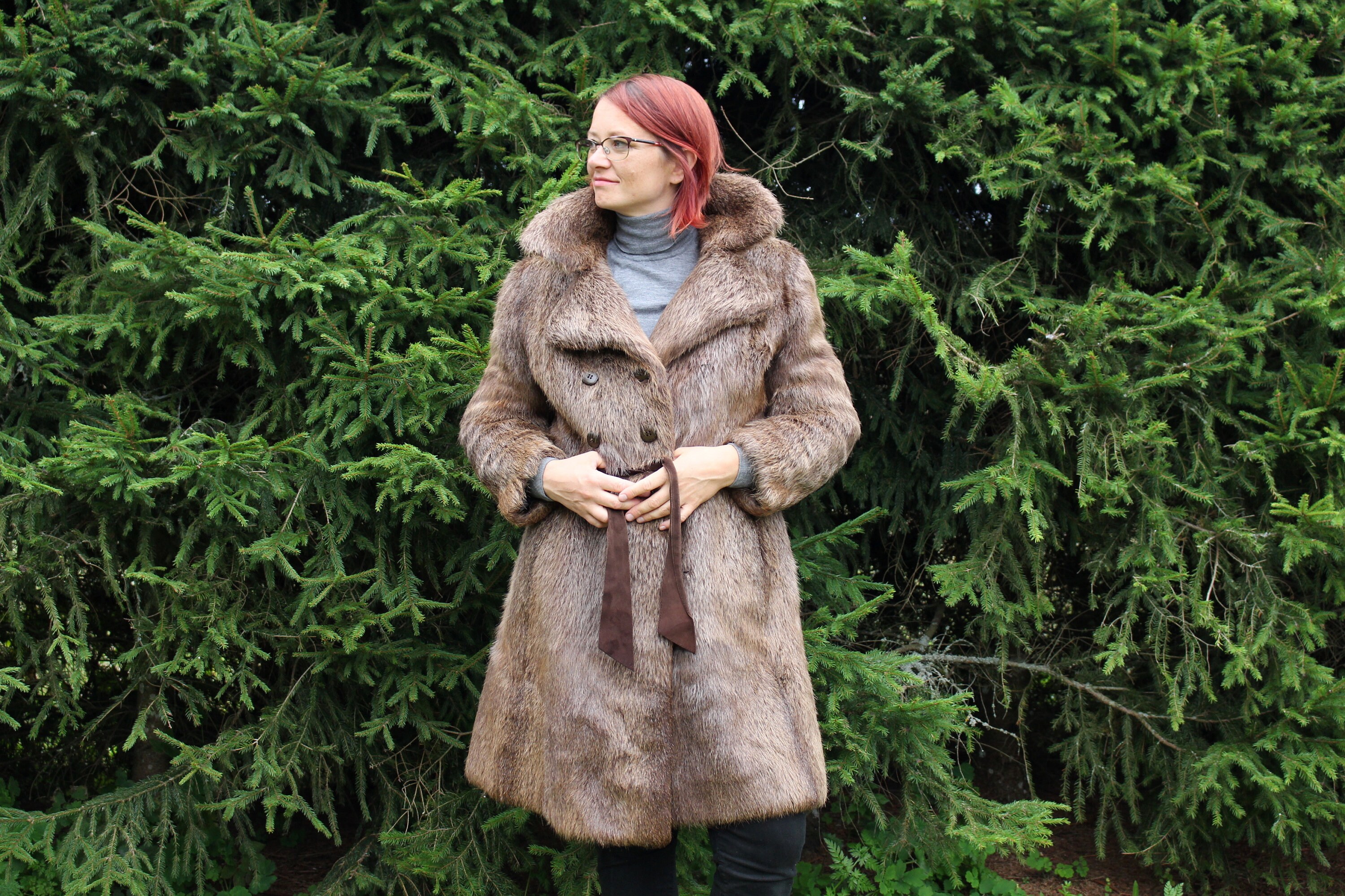 VINTAGE Muskrat Coat Muskrat Fur Coat Trench Coat SIZE S to M Etsy
