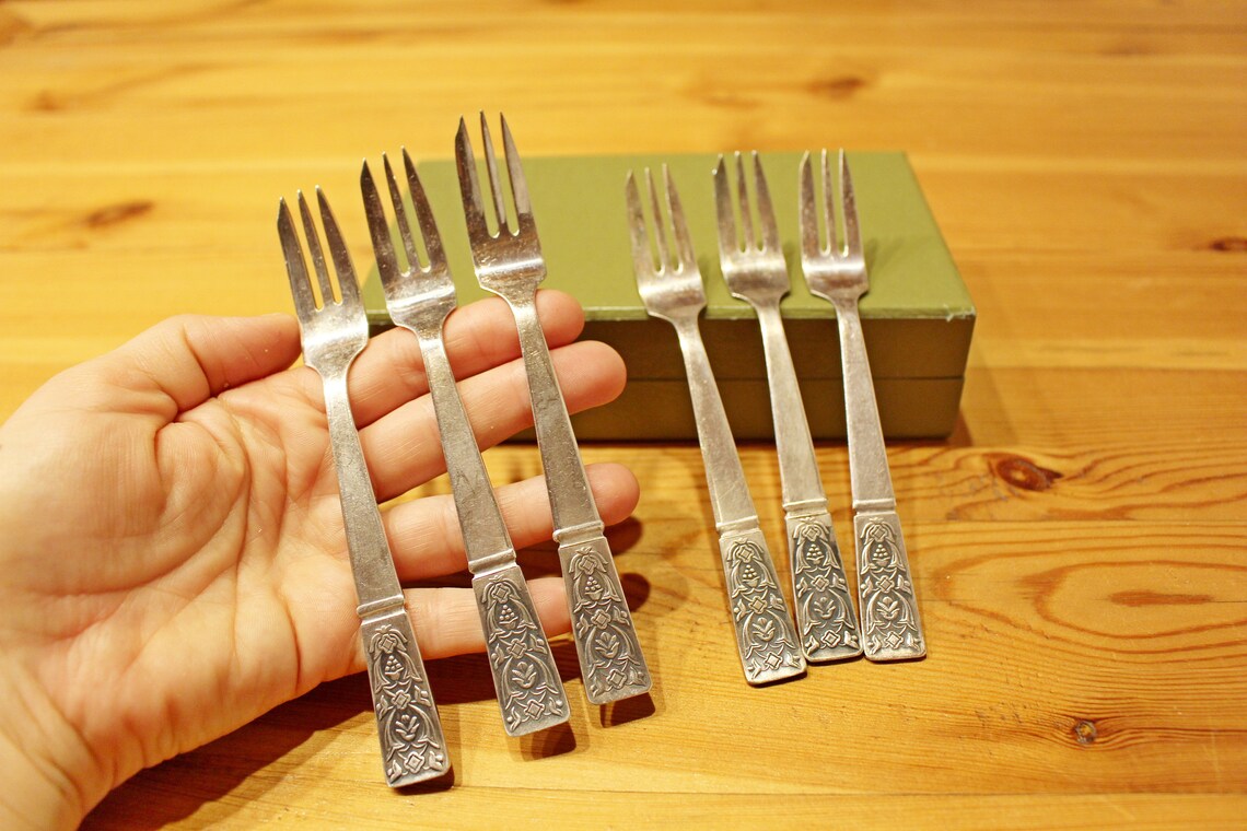 Vintage Dessert Forks Melchior Cake Forks German Silver Forks Etsy