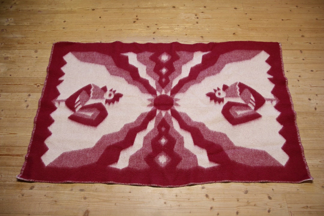 Wool Blanket Soviet Vintage Baby Blanket Pure Wool Baby Wool Blanket