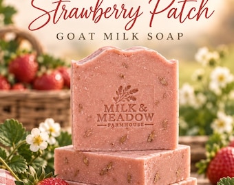 Savon au lait de chèvre et suif Strawberry Patch