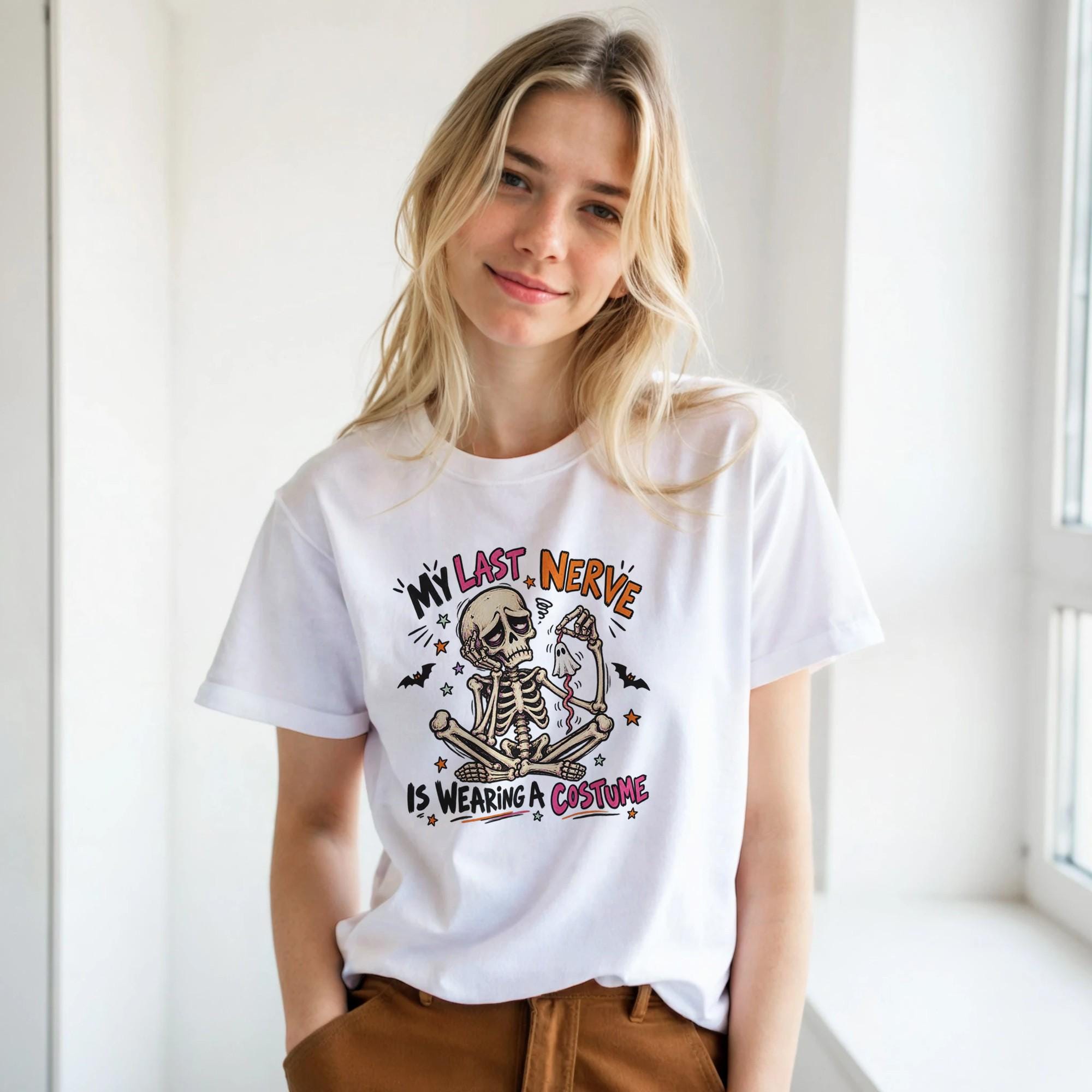 Sarcastic Halloween T-Shirt, My Last Nerve Is Wearing A Costume