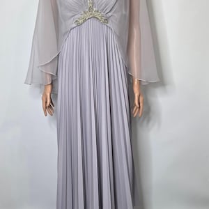 70s Chiffon Gown With Cape