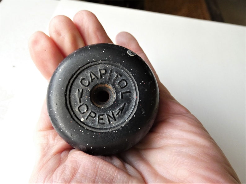 Vintage Capitol Radiator Knob Black Bakelite Steam Radiator Regulator Steampunk Altered Art Supply Open Close