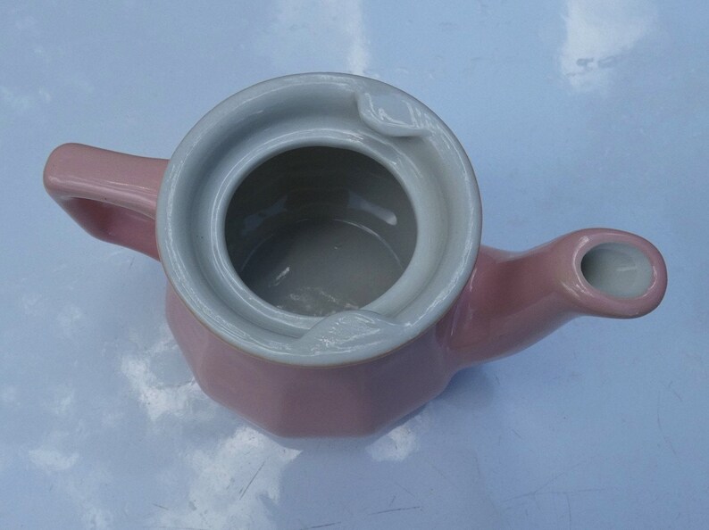 Vintage Hall Tricolator Pink Teapot China Ceramic Farmhouse Kitchen Cottage Chic Decor Small Display Prop