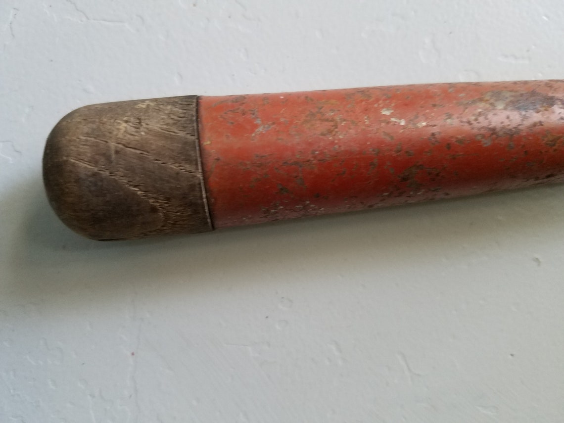 Vintage primitivo rojo mano metal garra Rake Granja Jardín | Etsy