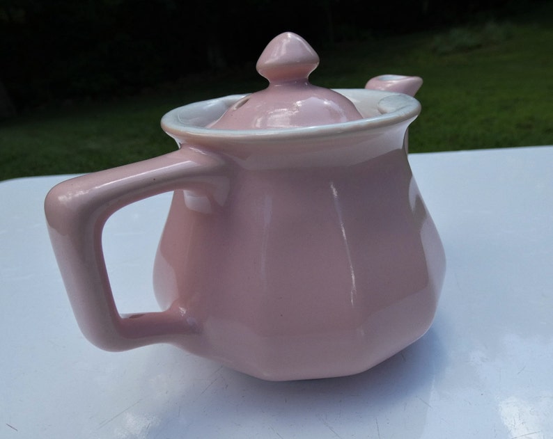 Vintage Hall Tricolator Pink Teapot China Ceramic Farmhouse Kitchen Cottage Chic Decor Small Display Prop
