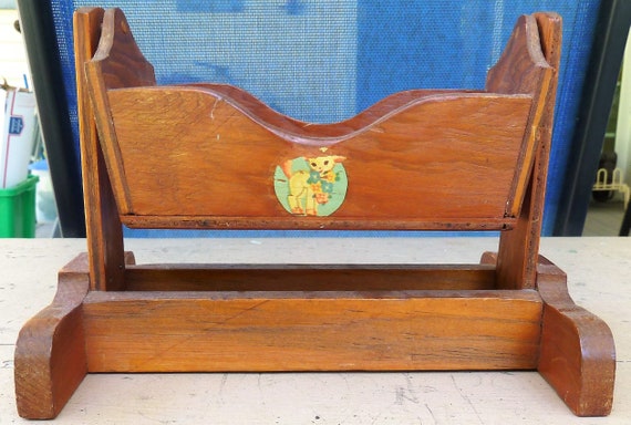 vintage wooden rocking cradle