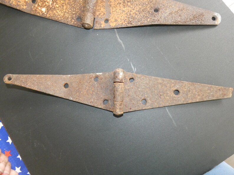 Vintage Barn Door Strap Hinges Iron Primitive Rusty Farmhouse Etsy
